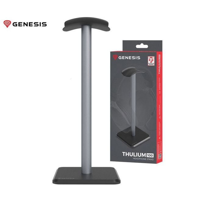 GENESIS THULIUM 100 stojalo za slušalke, protizdrsna podlaga, kovina, 245x100x100mm, sivo (Gun Metal)