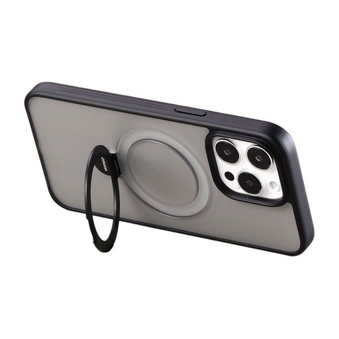 Joyroom JR-BP004 magnetna zaščitna torbica z držalom za iPhone 15 (črna)