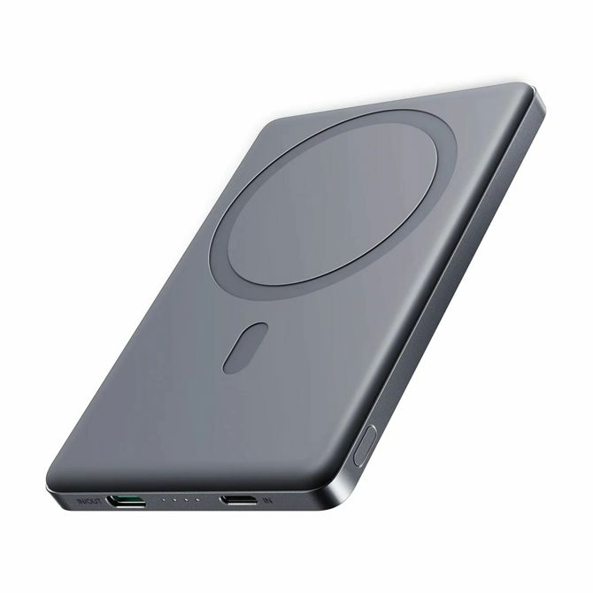 Prenosna baterija Joyroom JR-PBM08 MagSafe, 5.000 mAh, 20 W PD, 15 W brezžično, sive barve