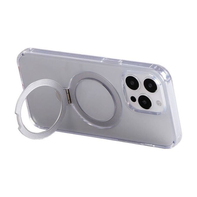 Magnetna zaščitna torbica za telefon z držalom Joyroom JR-BP004 za iPhone 15 Pro (prozorna)