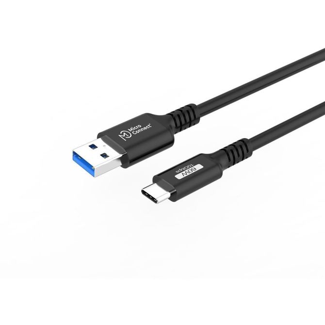 MicroConnect Premium kabel USB C-A 3.2 Gen2 2m 60W, 10Gbps