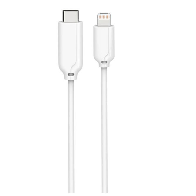 Kabel MicroConnect USB-C – Lightning MFI 2 m, bele barve