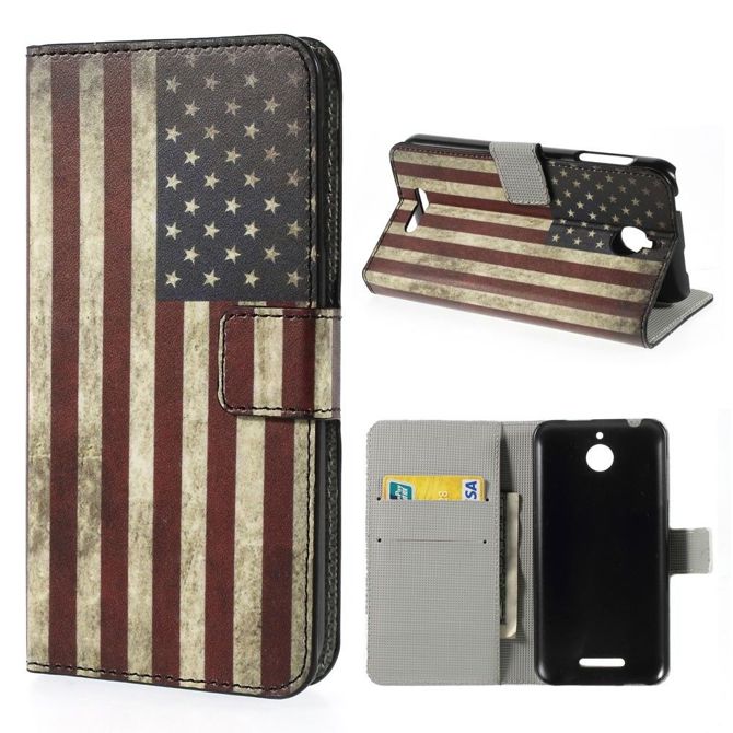 Modni etui Retro USA za HTC Desire 510