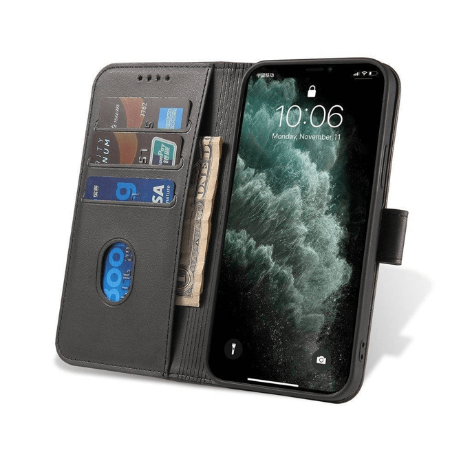Onasi Wallet denarnica usnjena preklopna torbica Xiaomi Redmi Note 12 5G / Poco X5 - črna