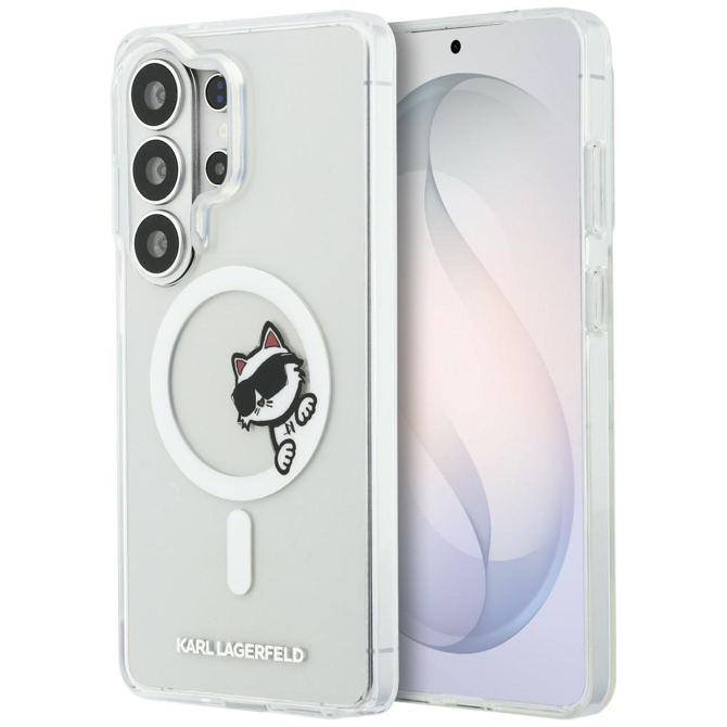 Ovitki za telefon Karl Lagerfeld KLHMS26L6HCPSCT MagSafe, prozoren, Peekaboo Choupette, za Samsung Galaxy S26 Ultra 5G, tanek, zaščita pred udarci