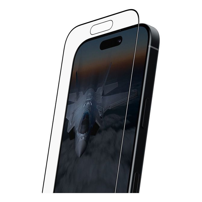Zaščitno steklo PanzerGlass Stealth s črnim okvirjem za iPhone 17 | iPhone 16 Pro | Ultra široko prileganje s hitrim prileganjem v škatli