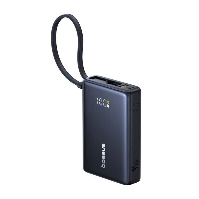 Baseus PicoGo digitalna prenosna baterija z zaslonom 10000mAh 45W (črna)