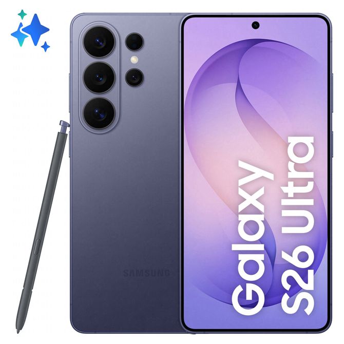 Pametni telefon Samsung Galaxy S26 Ultra 512 GB, 17,5 cm (6,9) OLED Dynamic AMOLED 2X, 200 MP štiri kamera, Snapdragon 8 Elite Gen 5, Android 16, kobaltno vijoličen