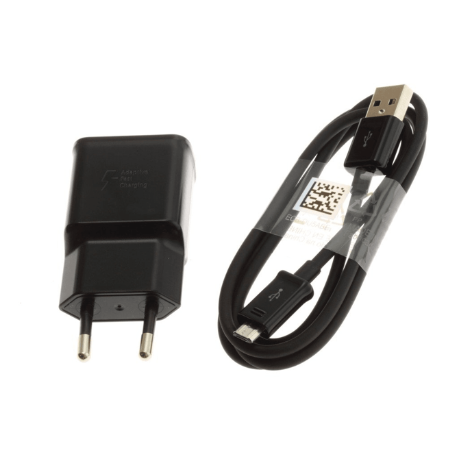 SAMSUNG polnilec EP-TA200EBE 15W s kablom MicroUSB ECB-DU4EBE 1,5m - črn