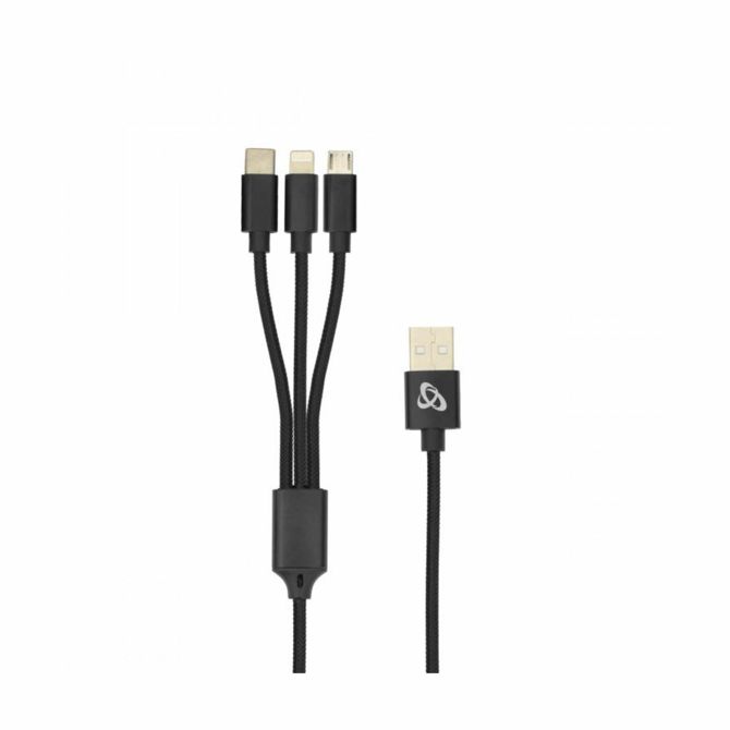 Kabel SBOX USB 3v1 Lightning/TipC/mikro 2,4A 1m