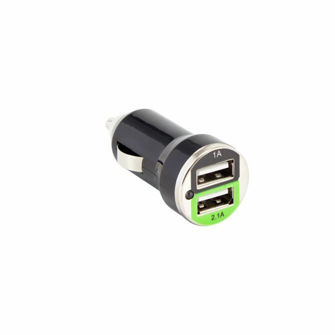 SBOX polnilec avtomobilski USB 2xTipA črn CC-221B