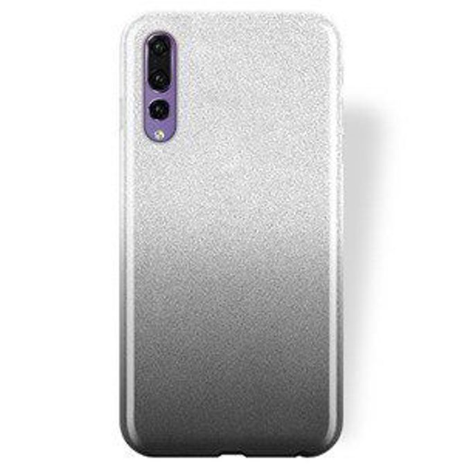 Silikonski ovitek z bleščicami Bling 2v1 za iPhone 13 Pro - srebrno siv