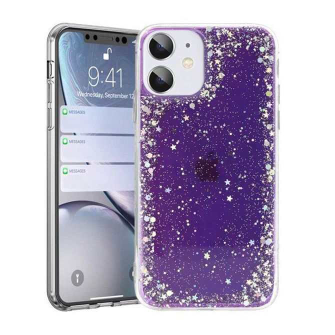 Silikonski ovitek z bleščicami SPARKLE za Samsung Galaxy A22 A226 5G - vijola