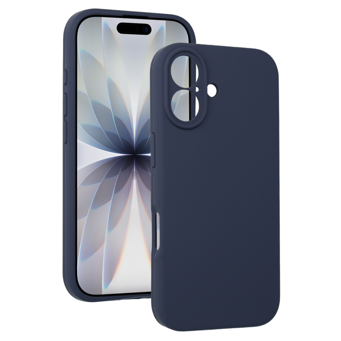 Silikonski ovitek za iPhone 17 - mat liquid - temno moder