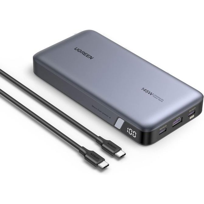 Ugreen 145W 25000mAh Prenosna baterija za prenosni računalnik s tremi vrati