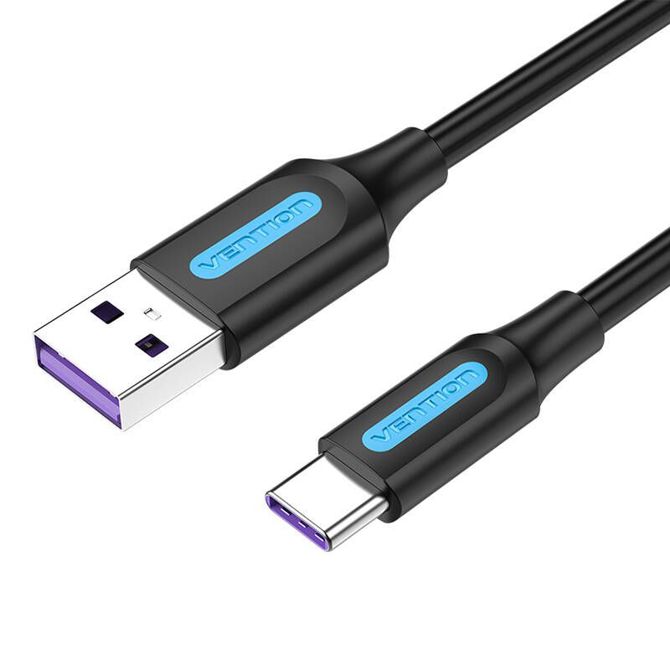 USB 2.0 A na USB-C kabel Vention CORBD 5A 0,5 m črne vrste PVC