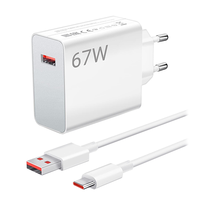 Hišni polnilec Xiaomi 67W Charging Combo (Type A) + USB-C Cable