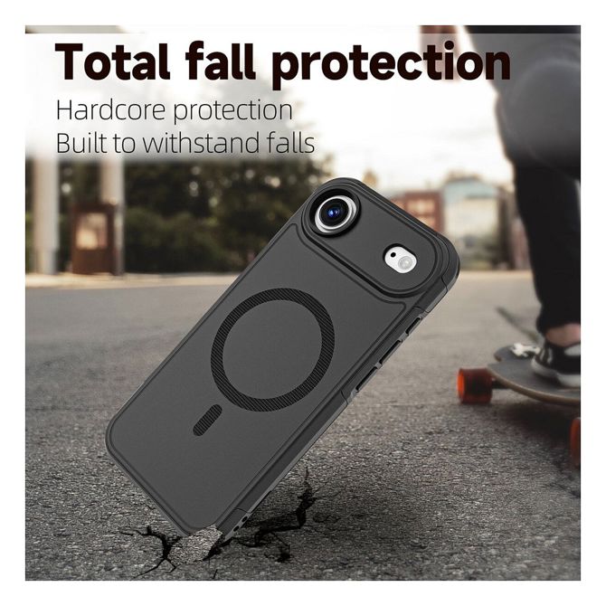 Ovitki za telefon 4Smarts Defend za Apple iPhone 17 Air, MagSafe, odporen na udarce, robna zaščita, črn 6