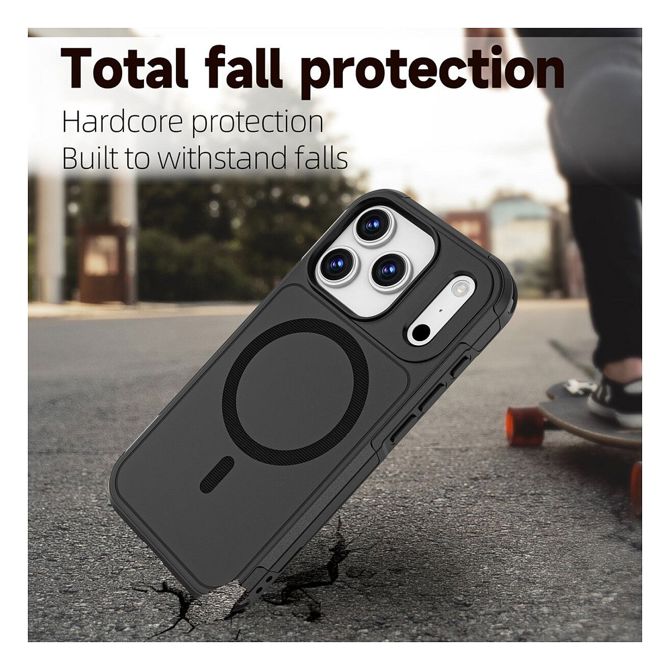 Ovitki za telefon 4Smarts Defend za Apple iPhone 17 Pro, odporen na udarce, MagSafe, polikarbonat/TPU, črn 6
