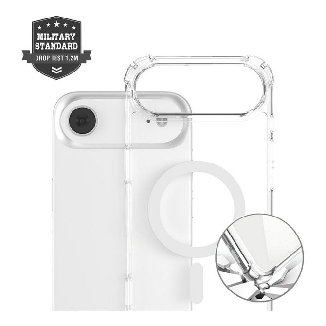 Ovitki za telefon 4Smarts Ibiza za Apple iPhone 17 Air, MagSafe, prozoren, odpornost na udarce, polikarbonat in TPU 3