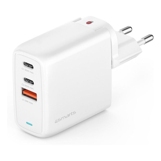 4smarts Ladegert GaN Flex 65W 2 USB-C + 1 USB-A. polnilnik 4
