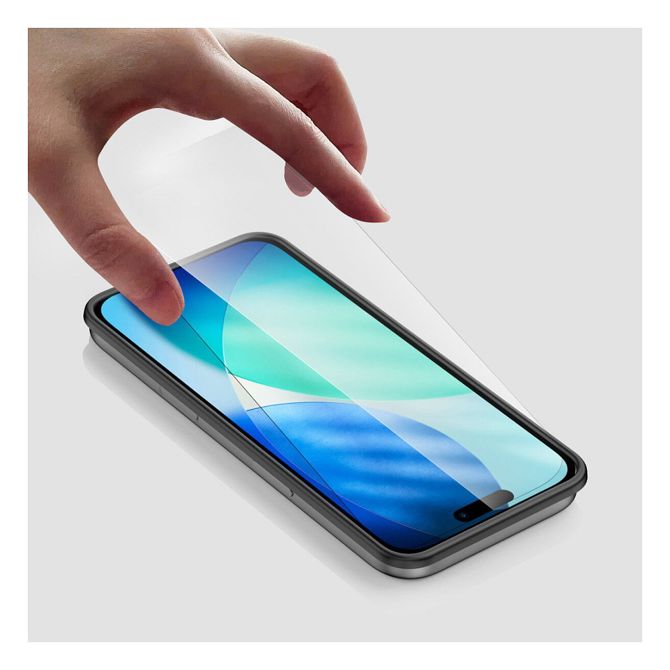 Zaščitno steklo 4Smarts za iPhone 17 Pro, 9H trdota, kaljeno steklo, prozorno, z okvirjem za enostavno montažo 4