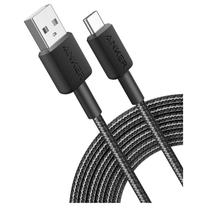 Podatkovni kabel Anker 322 USB-A na USB-C, 0,9 m, hitro polnjenje, 480 Mbit/s, črn 3