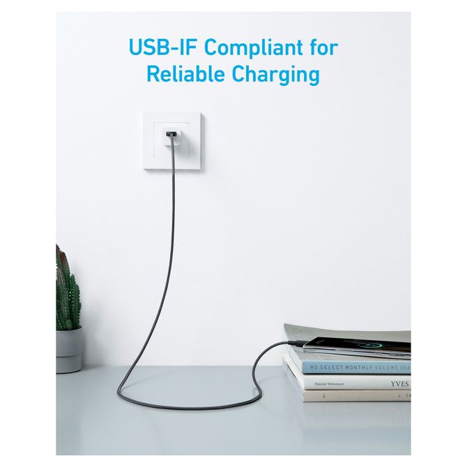 Podatkovni kabel Anker 322 USB-A na USB-C, 0,9 m, hitro polnjenje, 480 Mbit/s, črn 5