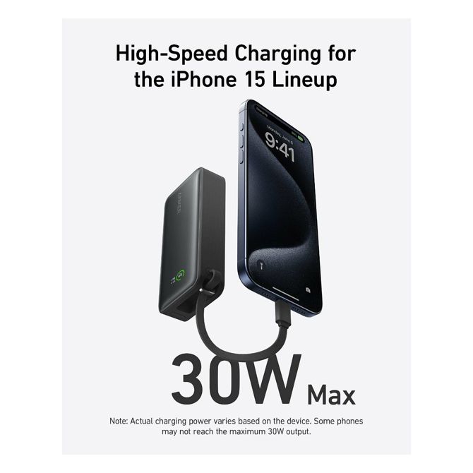 Anker 545 Nano PowerBank 10.000 mAh PD 30W inkl. USB-C kabel črne barve 2