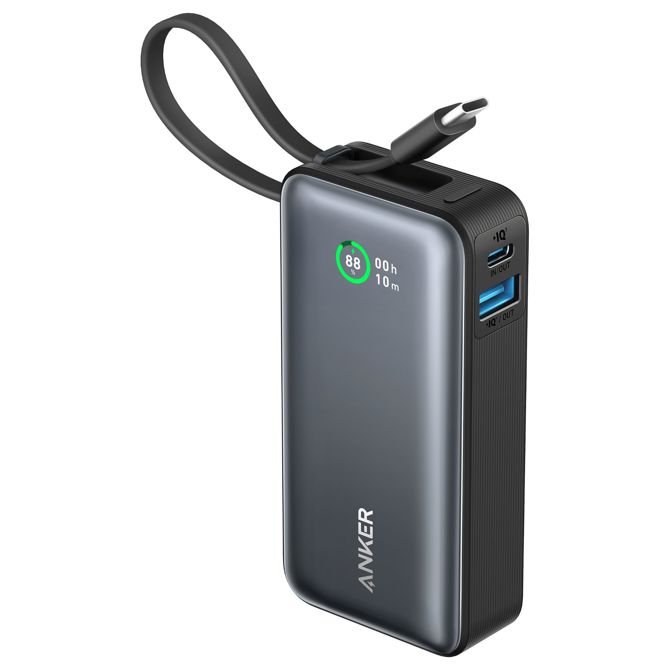 Anker 545 Nano PowerBank 10.000 mAh PD 30W inkl. USB-C kabel črne barve 5