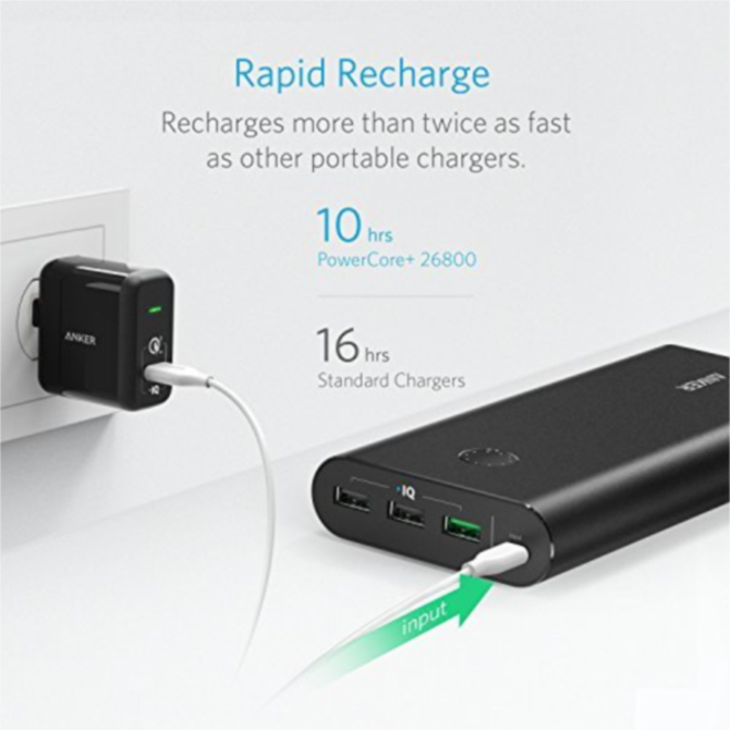 Anker PowerCore+ 26.800 QC 3.0 črn - A1374H11 3