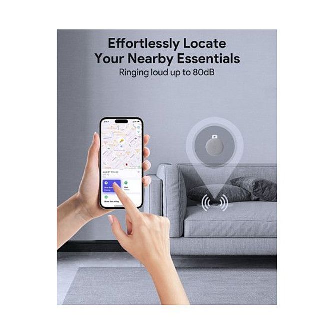 Pametni iskalnik Aukey Track Mate 1 BT, Find My, alarm 80 dB, zamenljiva baterija, temno siva 3