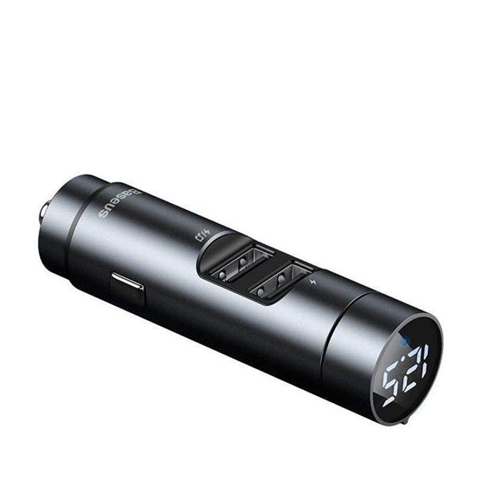 Avto polnilec in FM oddajnik BASEUS Energy, 2x USB Type-A, Bluetooth (temno-siv) 4