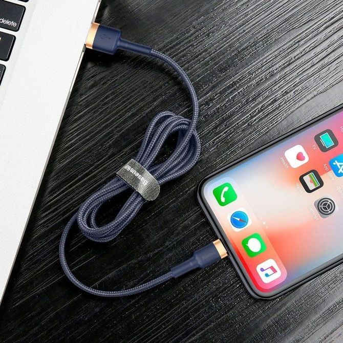 Baseus Cafule Lightning kabel 1.5A 2m (zlata+temno modra) 6