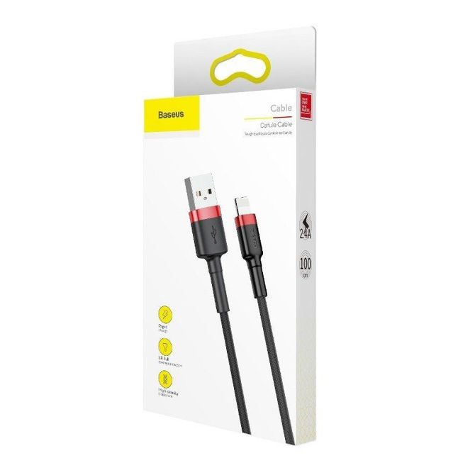Baseus Cafule USB Lightning kabel 1,5A 2m (črna+rdeča) 6
