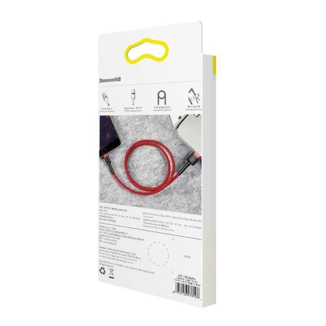Baseus Cafule USB Lightning kabel 2,4A 0,5m (rdeč) 6