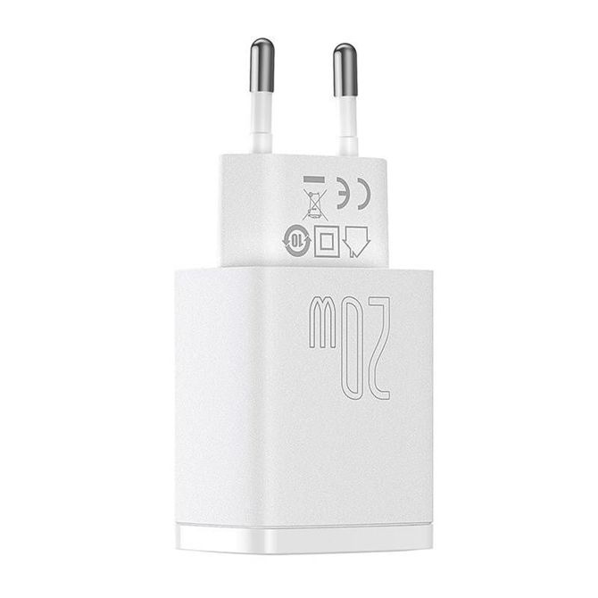 Kompaktni hitri polnilnik Baseus, USB, USB-C, 20W (bel) 4