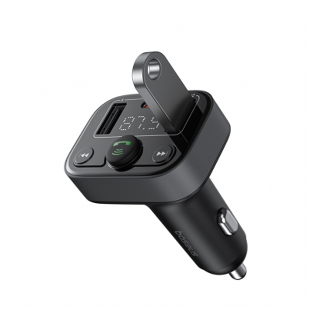 FM oddajnik in avtopolnilec Baseus FM2, Bluetooth 5.0, prostoročno telefoniranje, 2× USB-A + USB-C 18 W, črn 4