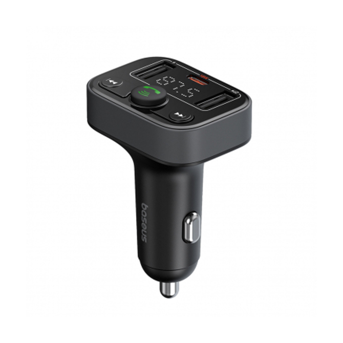 FM oddajnik in avtopolnilec Baseus FM2, Bluetooth 5.0, prostoročno telefoniranje, 2× USB-A + USB-C 18 W, črn 5