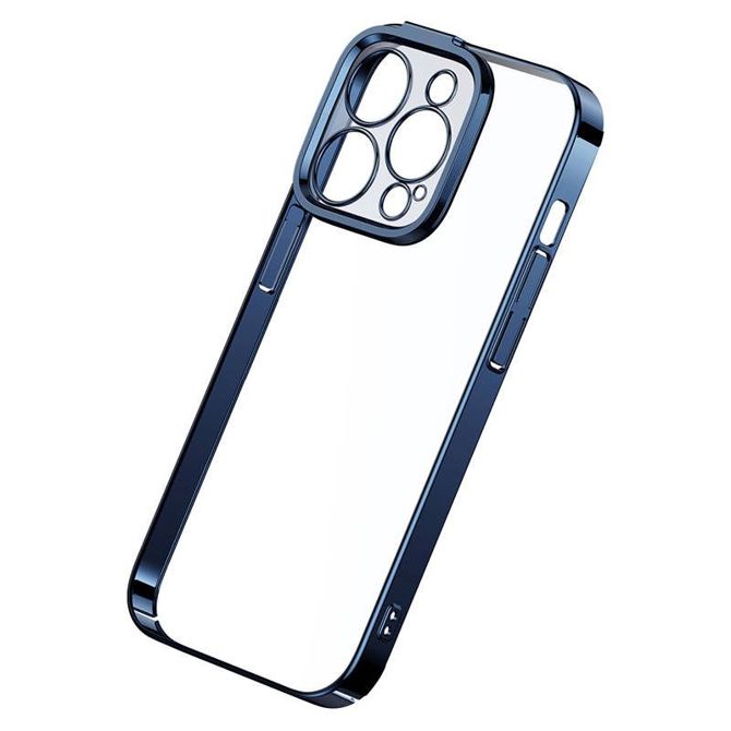 Komplet Baseus Glitter Transparent Case inTempered Glass za iPhone 14 Pro (moder) 4