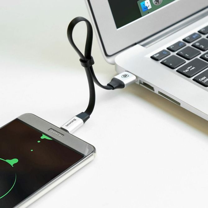 Baseus kabel USB A-C 0,23m 2A Nimble flat črn CATMBJ-01 2
