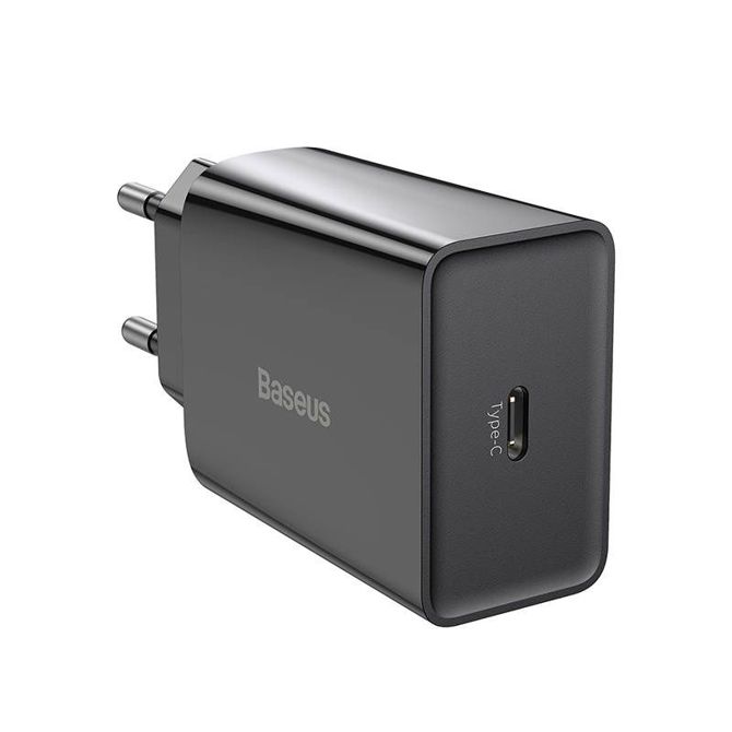 Baseus Speed Mini Quick Charger, USB-C, PD, 3A, 20W (črn) 5
