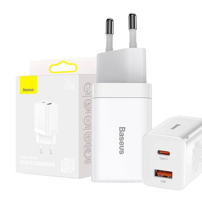 Baseus Super Si Pro Quick Charger USB + USB-C 30W (bel) 6