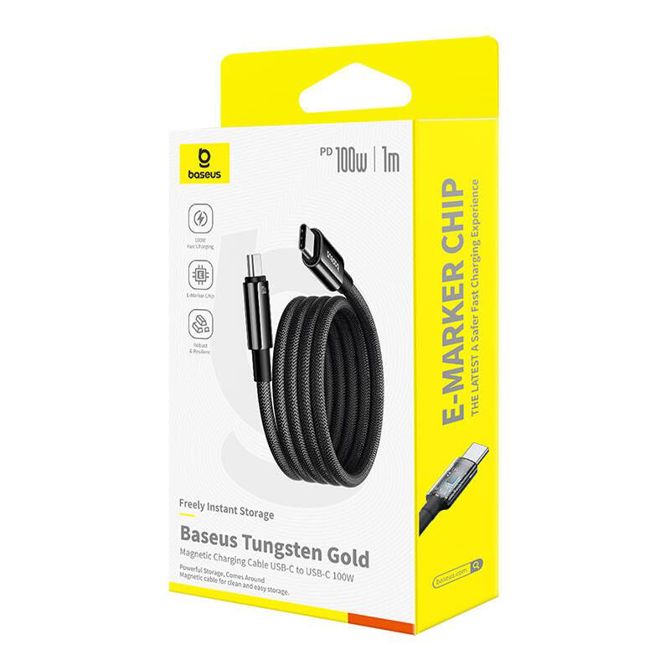 Baseus Tungsten Gold polnilni kabel USB-C v USB-C 100W 1m (črn) 3