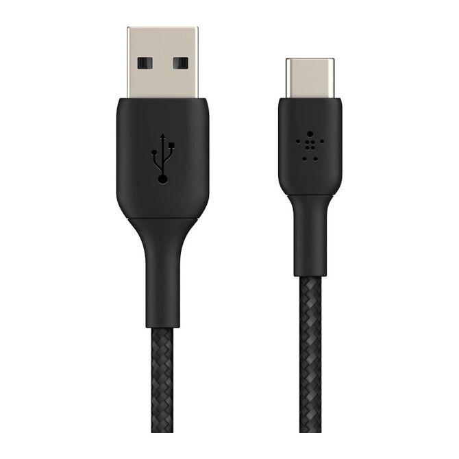 Belkin USB-C/USB-A kabel prevlečen, 1m, črn 3