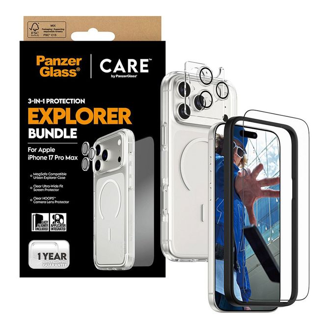 Zaščitno steklo CARE 3-v-1 Flagship Explorer paket za iPhone 17 Pro Max 5
