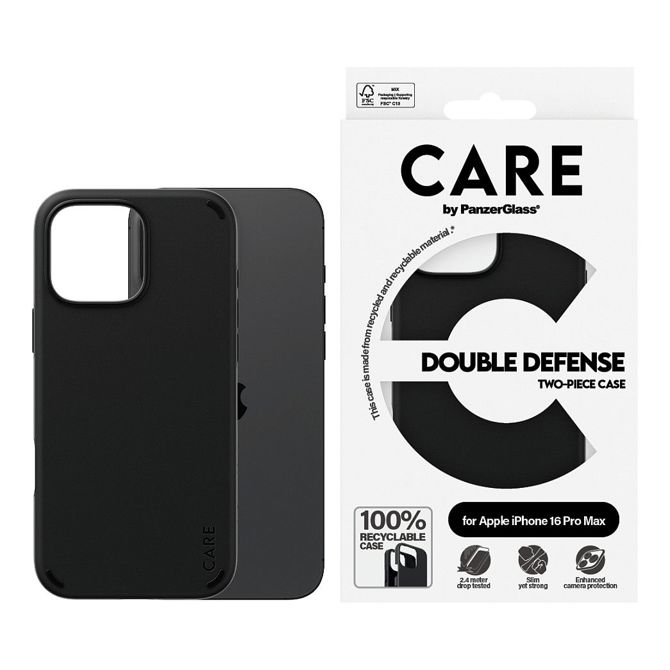Ovitek CARE by PanzerGlass Feature Double Defence za iPhone 16 Pro Max, črn 2