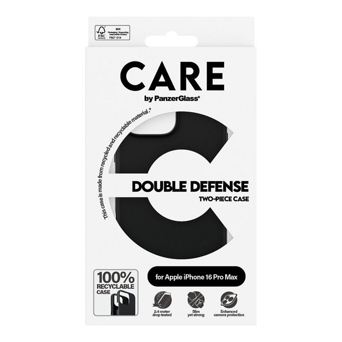 Ovitek CARE by PanzerGlass Feature Double Defence za iPhone 16 Pro Max, črn 3