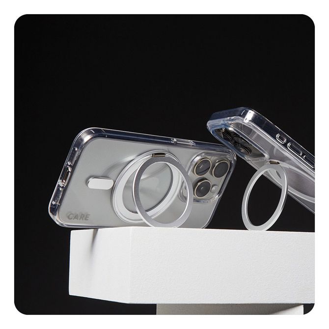 Ovitek CARE by PanzerGlass s stojalom MagSafe za iPhone 16 Plus, prozoren 5