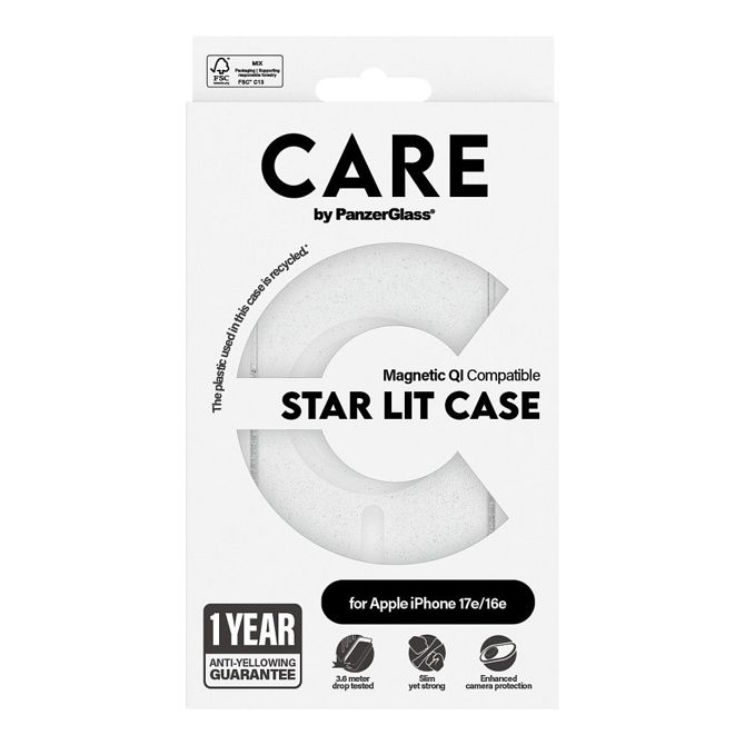 Ovitek CARE by PanzerGlass Flagship Combat z MagSafe za iPhone 16e, prozoren 4